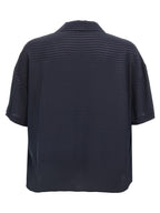 Blue Silk Polo Shirt