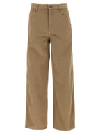 Beige Cotton Casual Pants