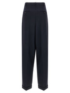 Blue Wool Casual Pants