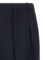 Blue Wool Casual Pants