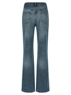 Blue Cotton Flared Jeans