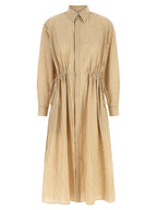 Beige Cotton Midi Dress