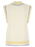 White Cotton Sleeveles Sweater