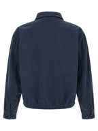 Blue Cotton Full-Length Jacket