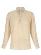 Beige Linen Polo Shirt