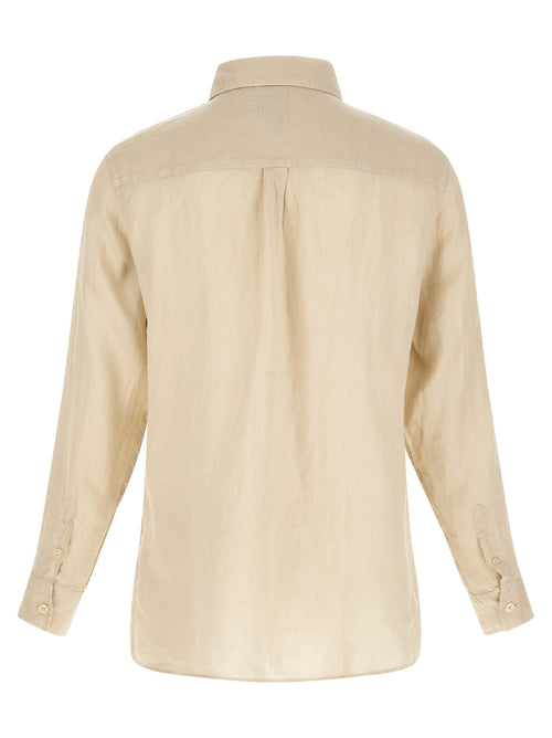 Beige Linen Polo Shirt