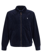 Blue Cotton Full-Length Jacket
