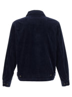 Blue Cotton Full-Length Jacket