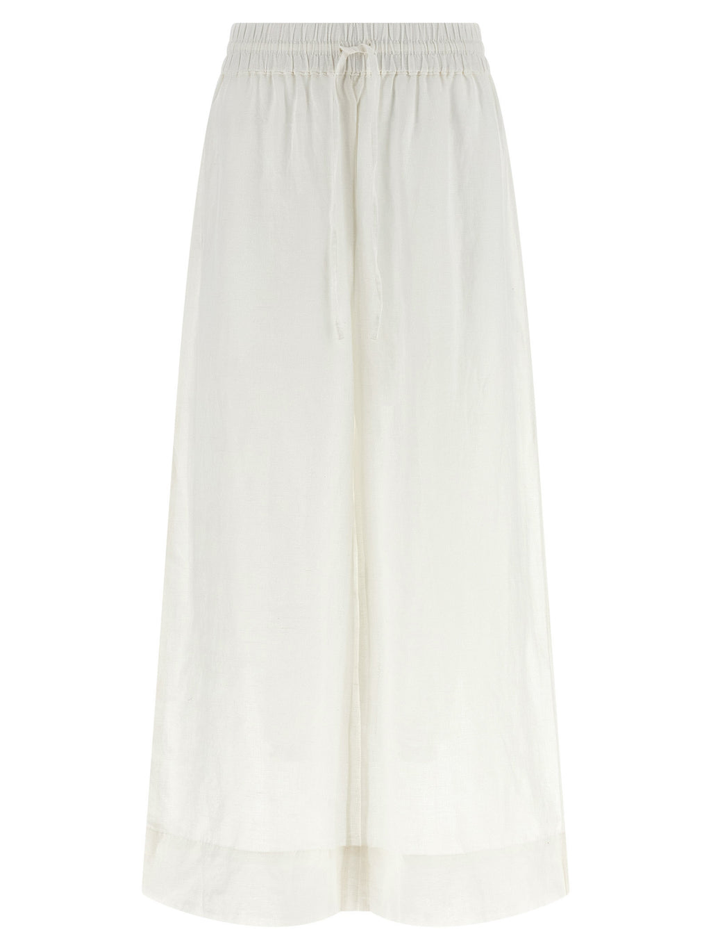 White Linen Casual Pants