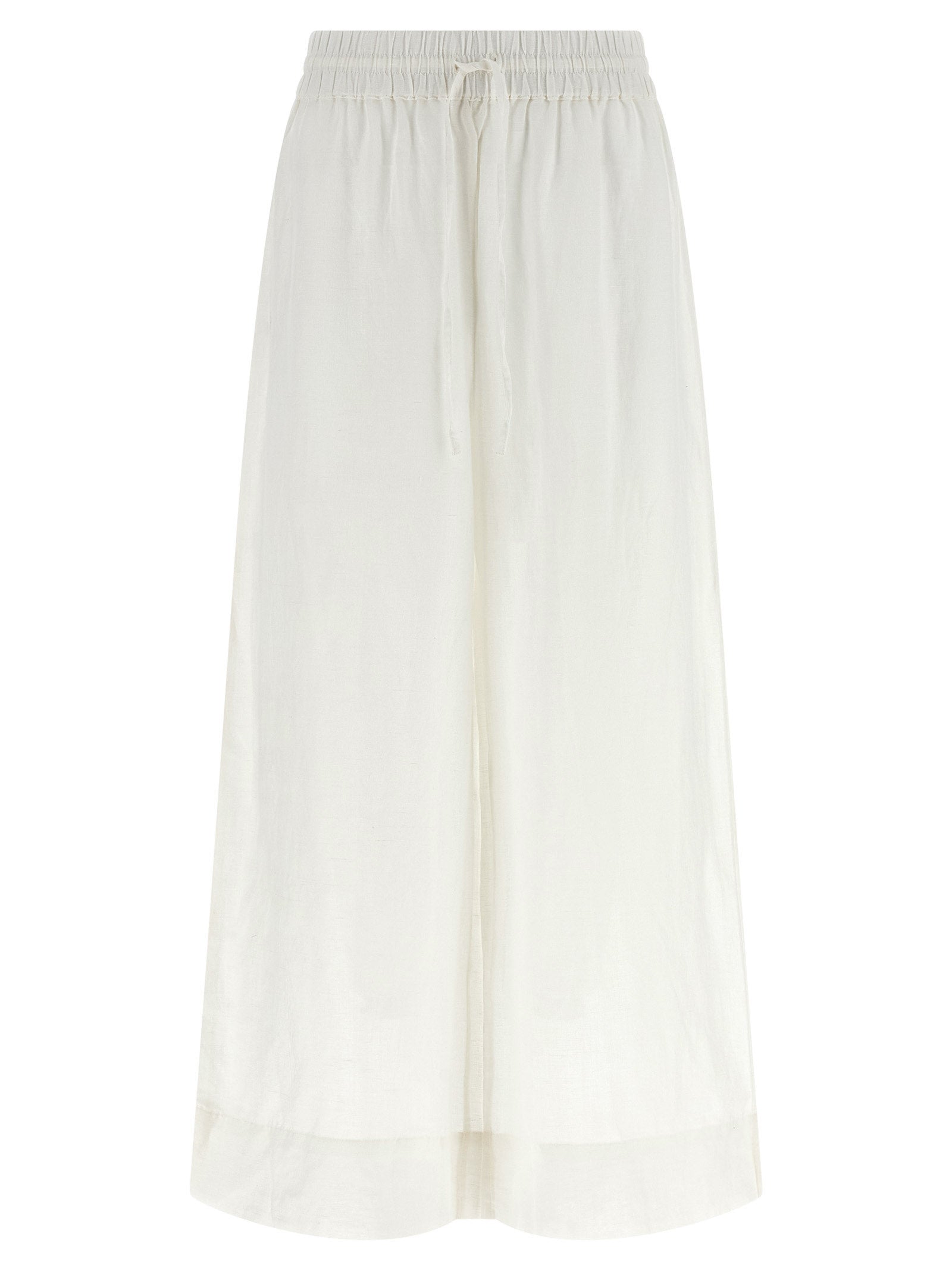 White Linen Casual Pants