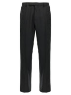 Black Polyester Casual Pants