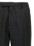 Black Polyester Casual Pants