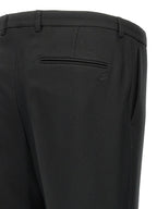 Black Polyester Casual Pants