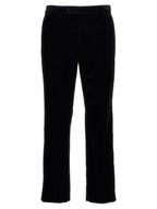 Blue Cotton Casual Pants