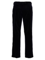 Blue Cotton Casual Pants
