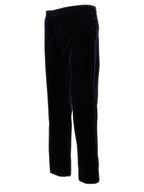 Blue Cotton Casual Pants