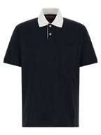 Blue Cotton Polo Shirt