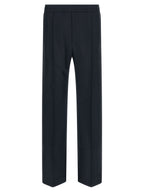 Blue Polyester Casual Pants