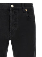 Black Cotton Straight-Leg Jeans
