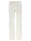 White Cotton Cropped Jeans