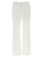 White Cotton Cropped Jeans