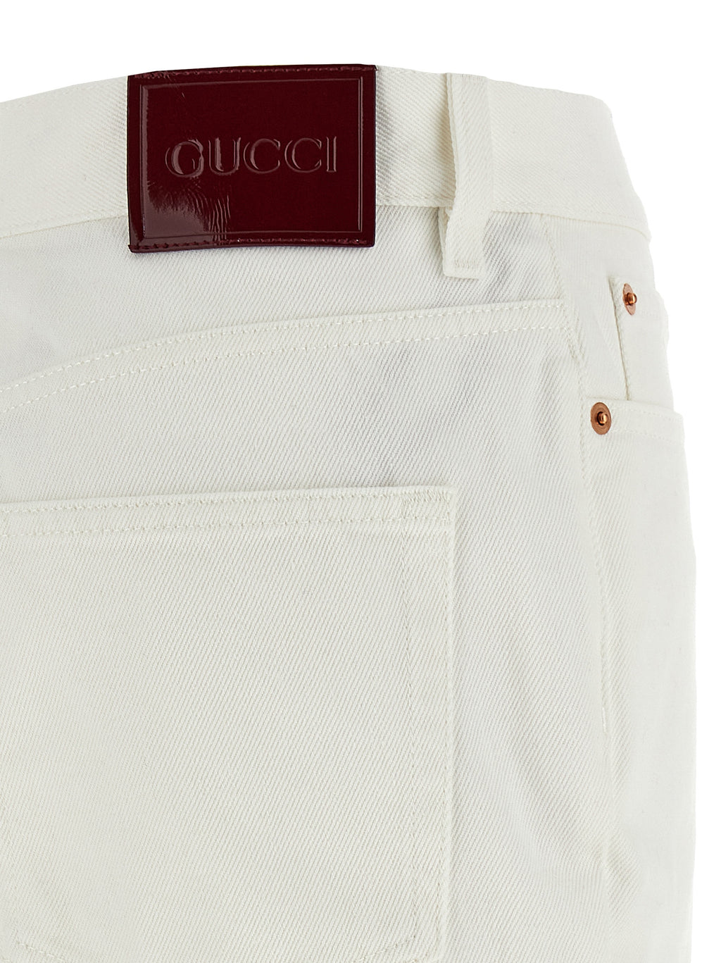 White Cotton Cropped Jeans