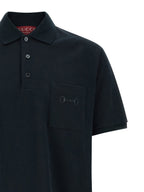 Blue Cotton Polo Shirt