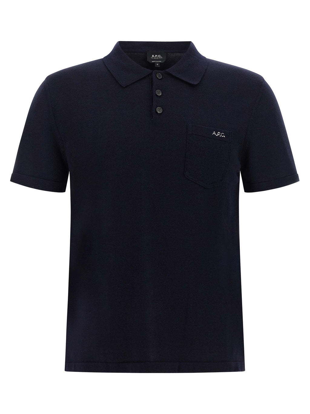 Blue Virgin Wool Polo Shirt