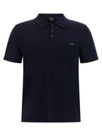 Blue Virgin Wool Polo Shirt
