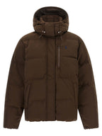 Brown Polyester Full-Length Jacket