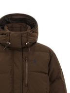 Brown Polyester Full-Length Jacket