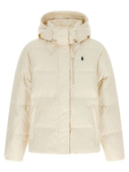 White Polyester Full-Length Jacket