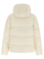 White Polyester Full-Length Jacket