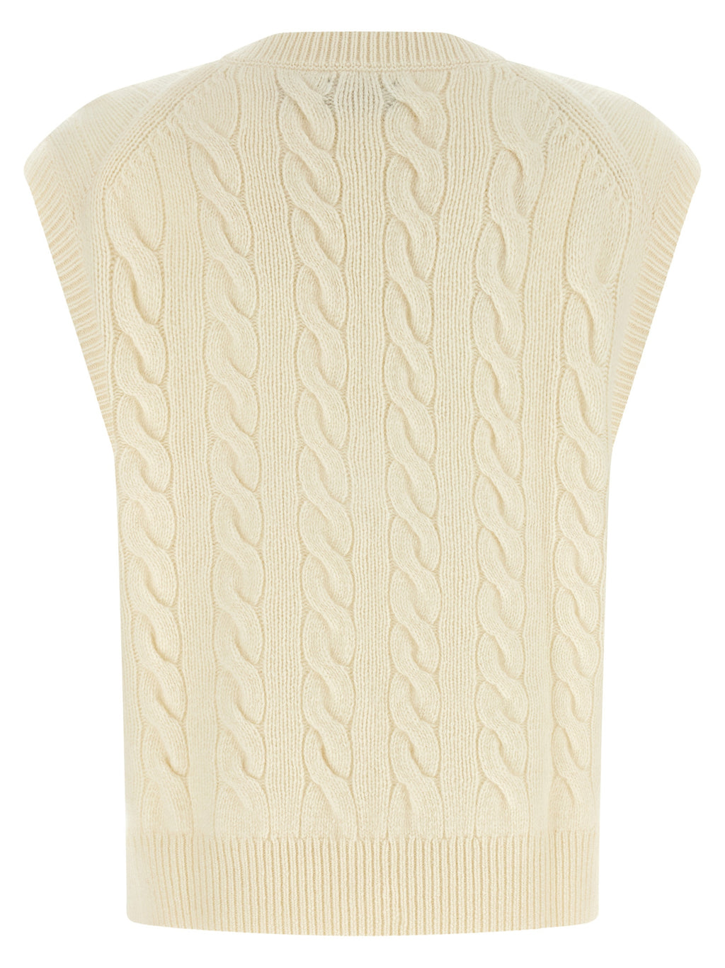 White Wool Sleeveless Jacket