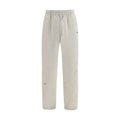 Beige Cotton Casual Pants