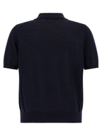 Blue Virgin Wool Polo Shirt