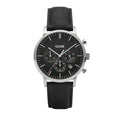 Black Leather Dress Watch
