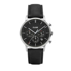 Black Leather Dress Watch