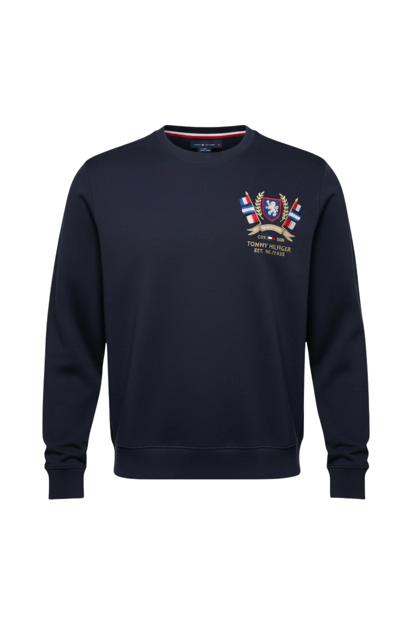 Sweater Geborduurd logo - Marineblauw