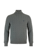 Cable Knit Half-Zip Trui – Grijs