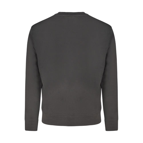 Black Cotton Men Sweatshirt