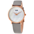 Gray Leather Dress Watch