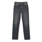Gray Cotton Relaxed Fit Jeans