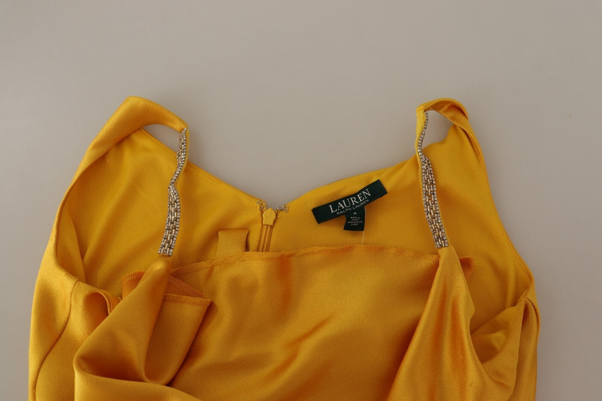 Yellow Sheath Sleeveless Long Gown Women Dress