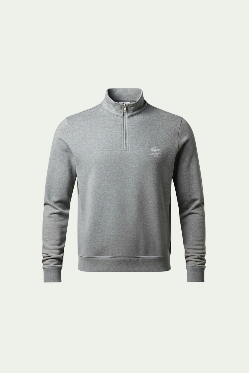 Lacoste Half-Zip Sweater – Lichtgrijs