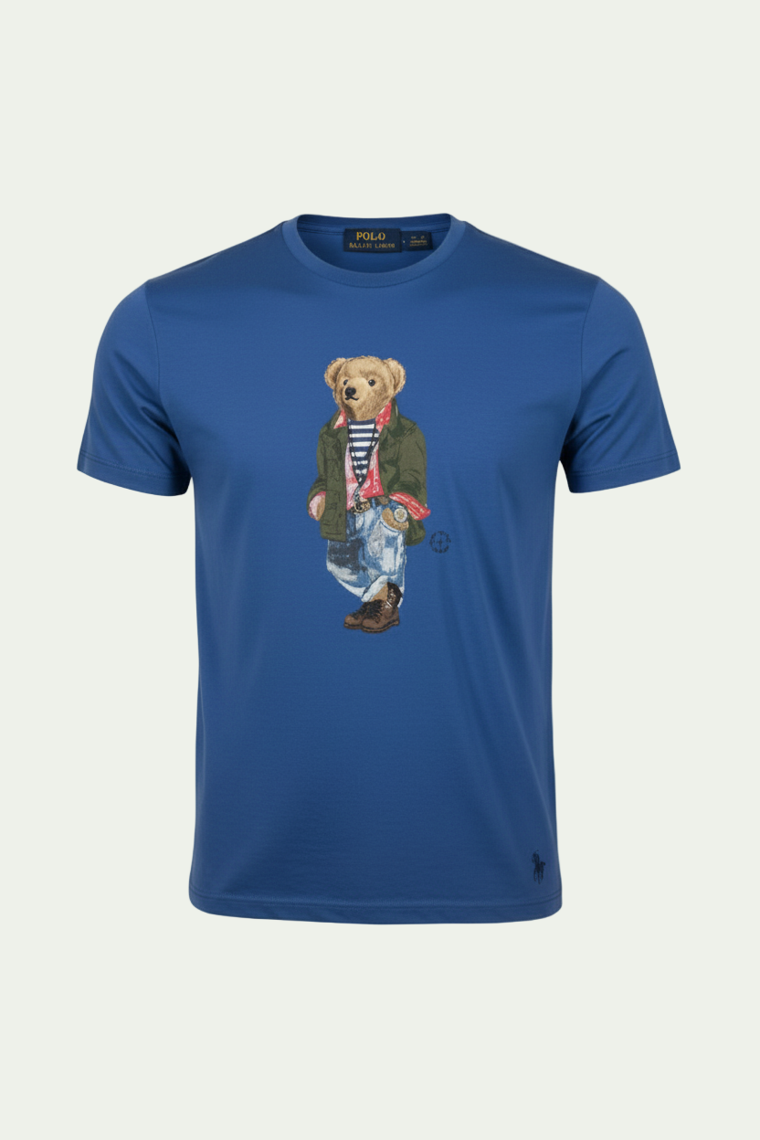 Polo Ralph Lauren – Blauw T-shirt met Iconische Bear Print